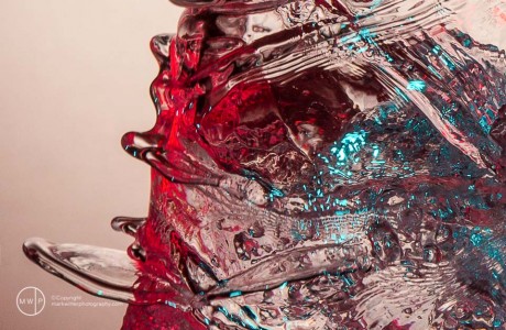 Colored water on glass